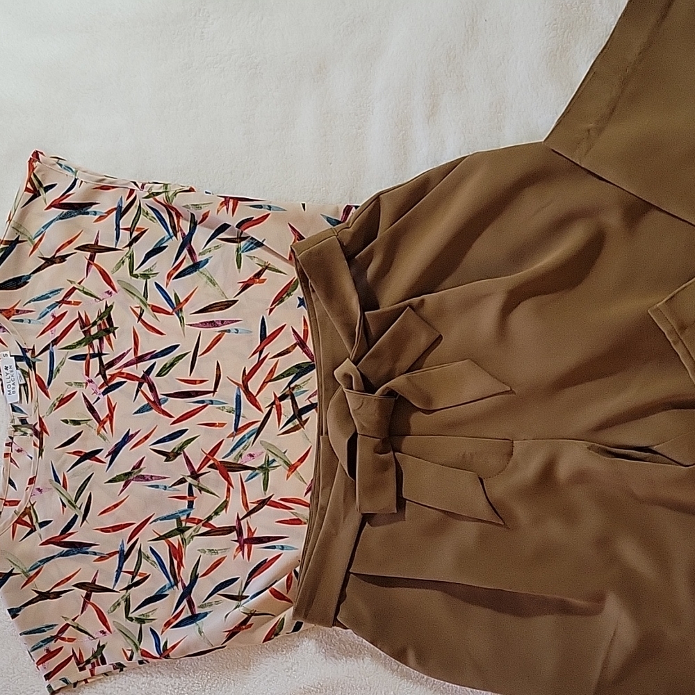 TAN COLOR HIGH WAISTED DRESS PANTS - Picture 14 of 14